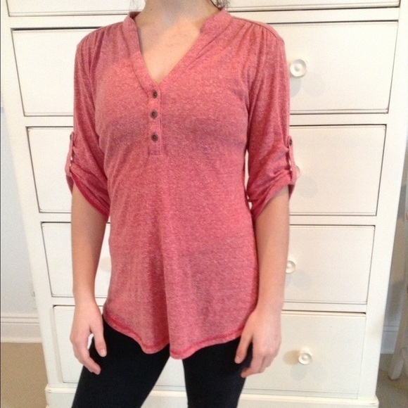 Heathered Red Knit Top